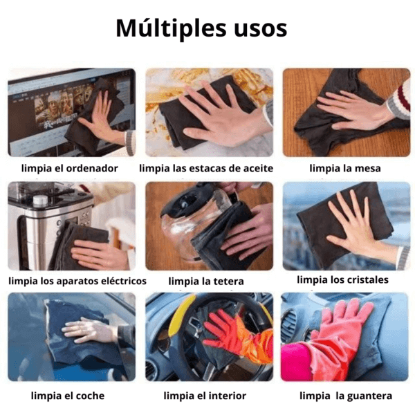 Paño Mágico (Set de 5) – Limpieza poderosa sin rayones, en casa y en tu carro