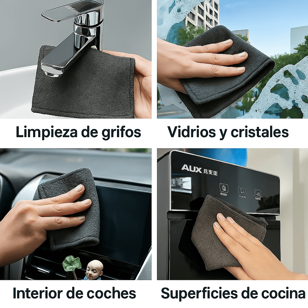 Paño Mágico (Set de 5) – Limpieza poderosa sin rayones, en casa y en tu carro